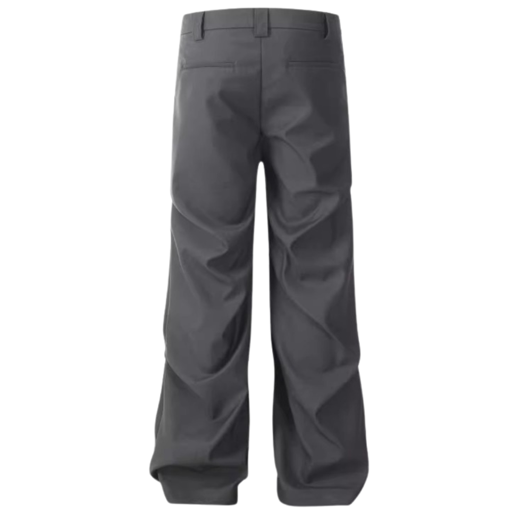 Pleated Wide-Leg Flare Trousers