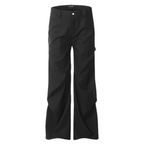 Pleated Wide-Leg Flare Trousers