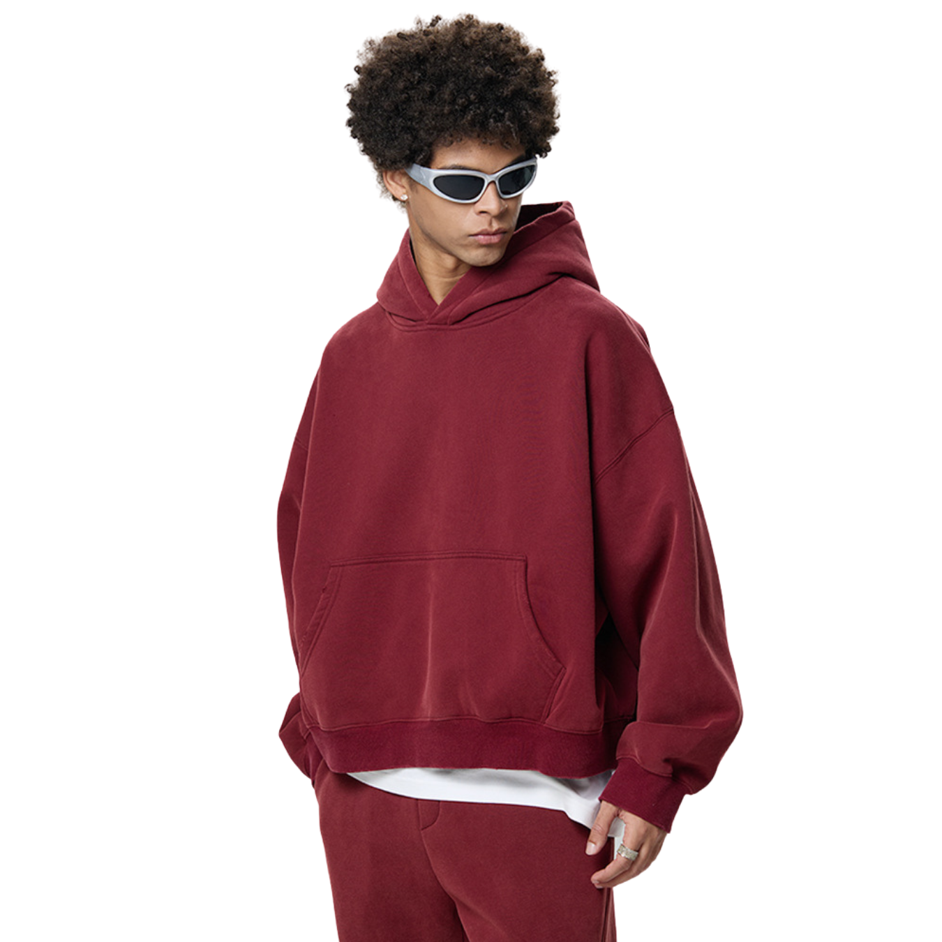 The Essential Boxy Pullover Hoodie (Deep Red)