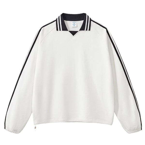 Striped Colorblock Sweatshirt (White)