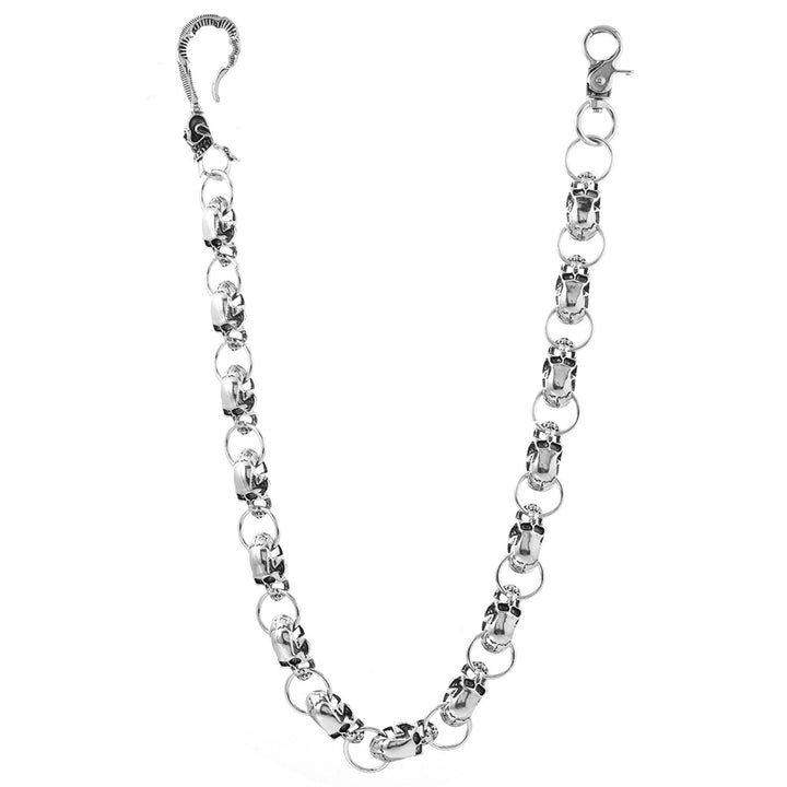 New European and American accessories: alloy skull trouser chain, high-end hip-hop trend punk style waist chain, jeans hanging chain