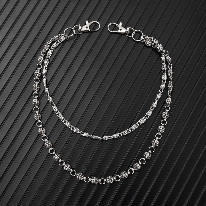 Korean version of ins Harajuku style street hip-hop jeans chain personalized punk style double-layer waist chain men's and women's accessories trend