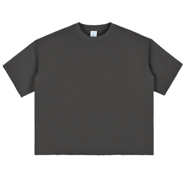 Raw Hem Boxy Tee (Dark Grey)