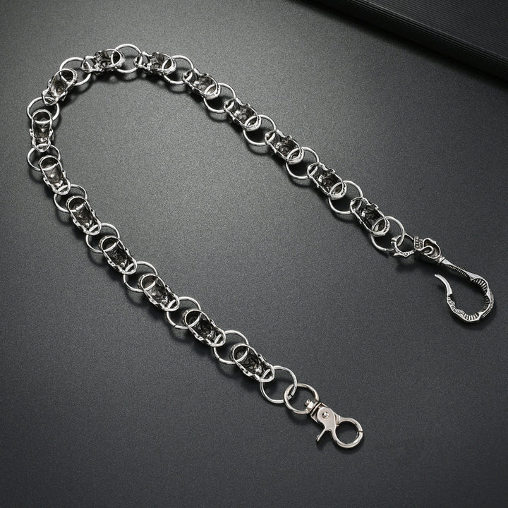 New European and American accessories: alloy skull trouser chain, high-end hip-hop trend punk style waist chain, jeans hanging chain