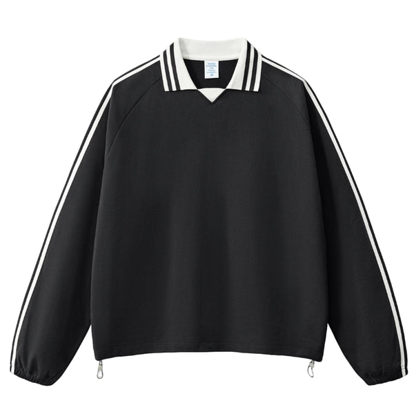 Striped Colorblock Sweatshirt (Black)
