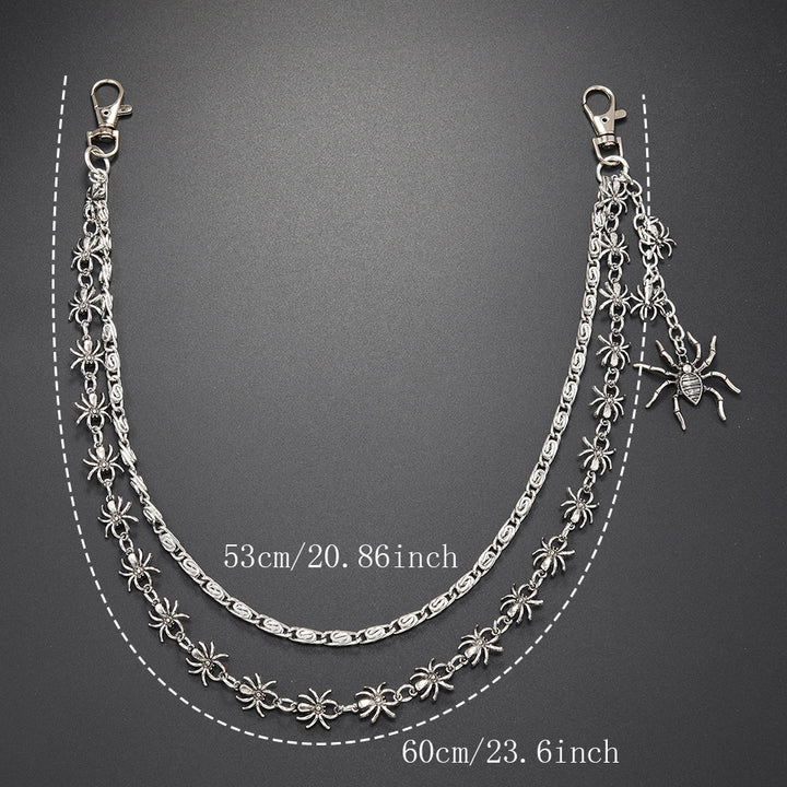 European and American cross-border accessories: Halloween, goth, dark spider trouser chain, personality trend, hip-hop pants, hanging chain accessories