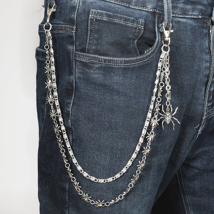 European and American cross-border accessories: Halloween, goth, dark spider trouser chain, personality trend, hip-hop pants, hanging chain accessories