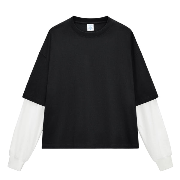 Boxy Layered Contrast Long Sleeve