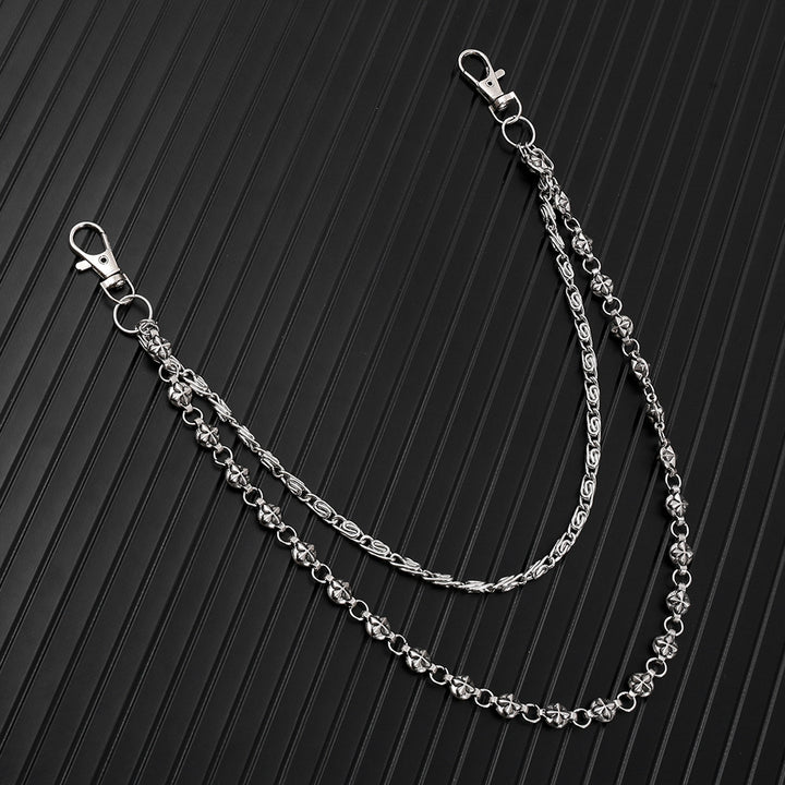 Korean version of ins Harajuku style street hip-hop jeans chain personalized punk style double-layer waist chain men's and women's accessories trend