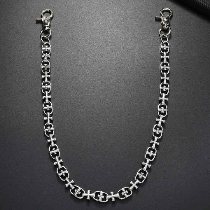 Fashion Korean version men's trouser chain personality youth denim street dance metal punk trendy waist chain simple cross pendant