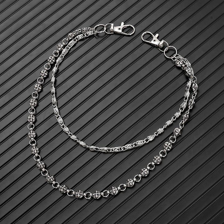 Korean version of ins Harajuku style street hip-hop jeans chain personalized punk style double-layer waist chain men's and women's accessories trend
