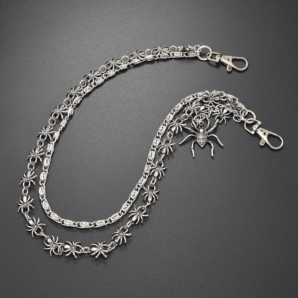 European and American cross-border accessories: Halloween, goth, dark spider trouser chain, personality trend, hip-hop pants, hanging chain accessories