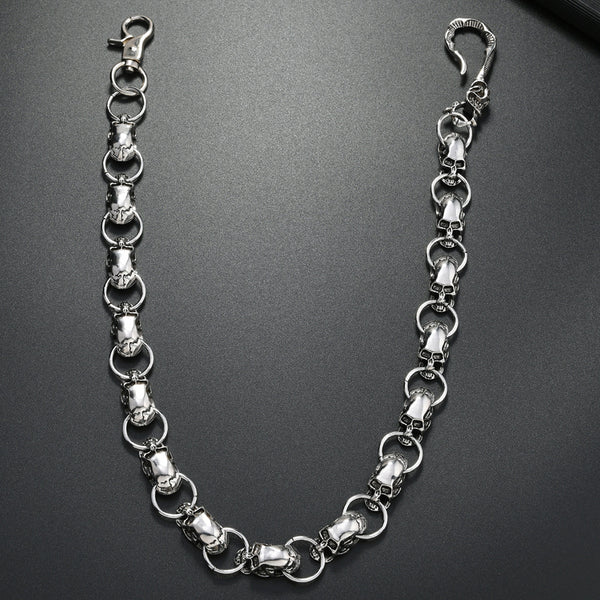 New European and American accessories: alloy skull trouser chain, high-end hip-hop trend punk style waist chain, jeans hanging chain