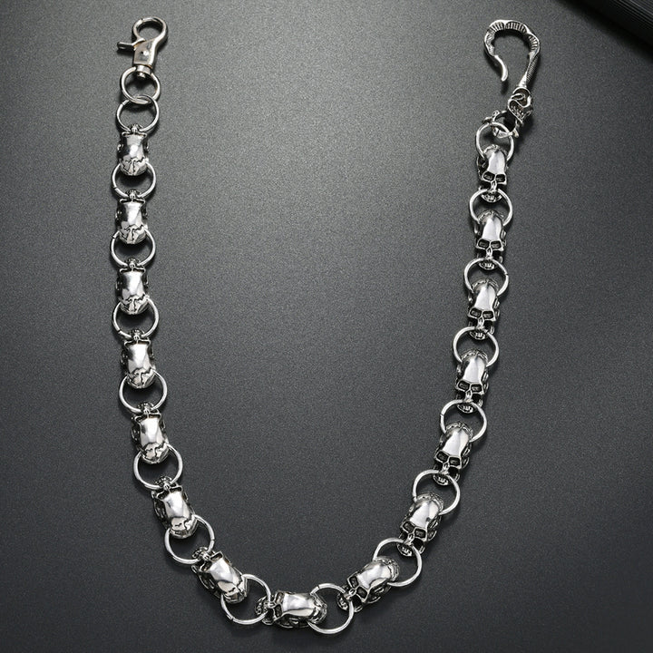 New European and American accessories: alloy skull trouser chain, high-end hip-hop trend punk style waist chain, jeans hanging chain
