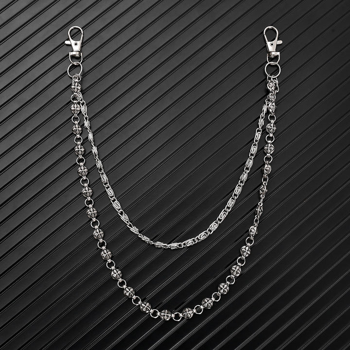 Korean version of ins Harajuku style street hip-hop jeans chain personalized punk style double-layer waist chain men's and women's accessories trend