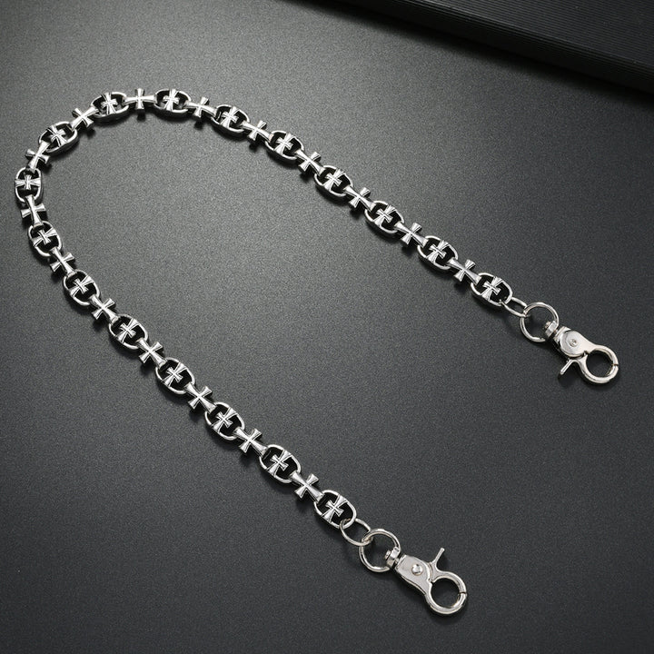 Fashion Korean version men's trouser chain personality youth denim street dance metal punk trendy waist chain simple cross pendant