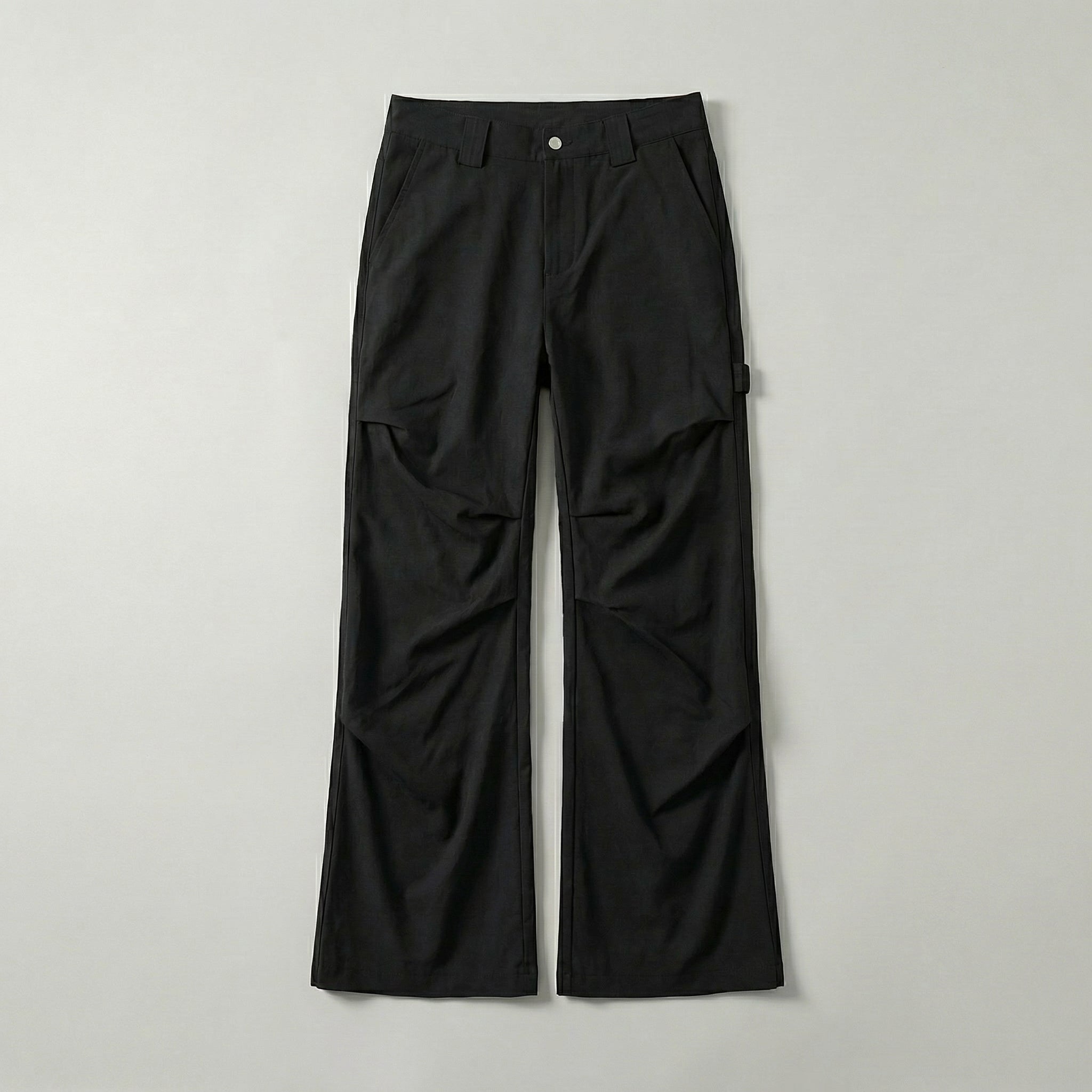 Pleated Wide-Leg Flare Trousers