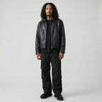 Cropped Faux Leather Zip Jacket