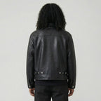 Cropped Faux Leather Zip Jacket