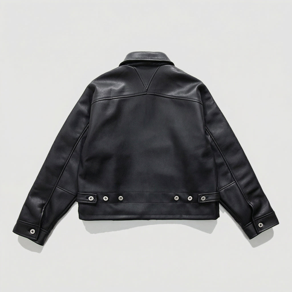 Cropped Faux Leather Zip Jacket