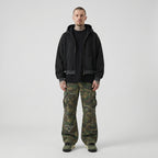 The Essential Boxy Double Zip Hoodie (Black)
