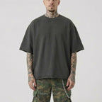Raw Hem Boxy Tee (Dark Grey)