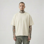 Raw Hem Boxy Tee (Off White)