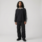 Striped Collar Retro Rugby Sweatshirt(Black)