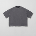 Raw Hem Boxy Tee (Carbon Ash)