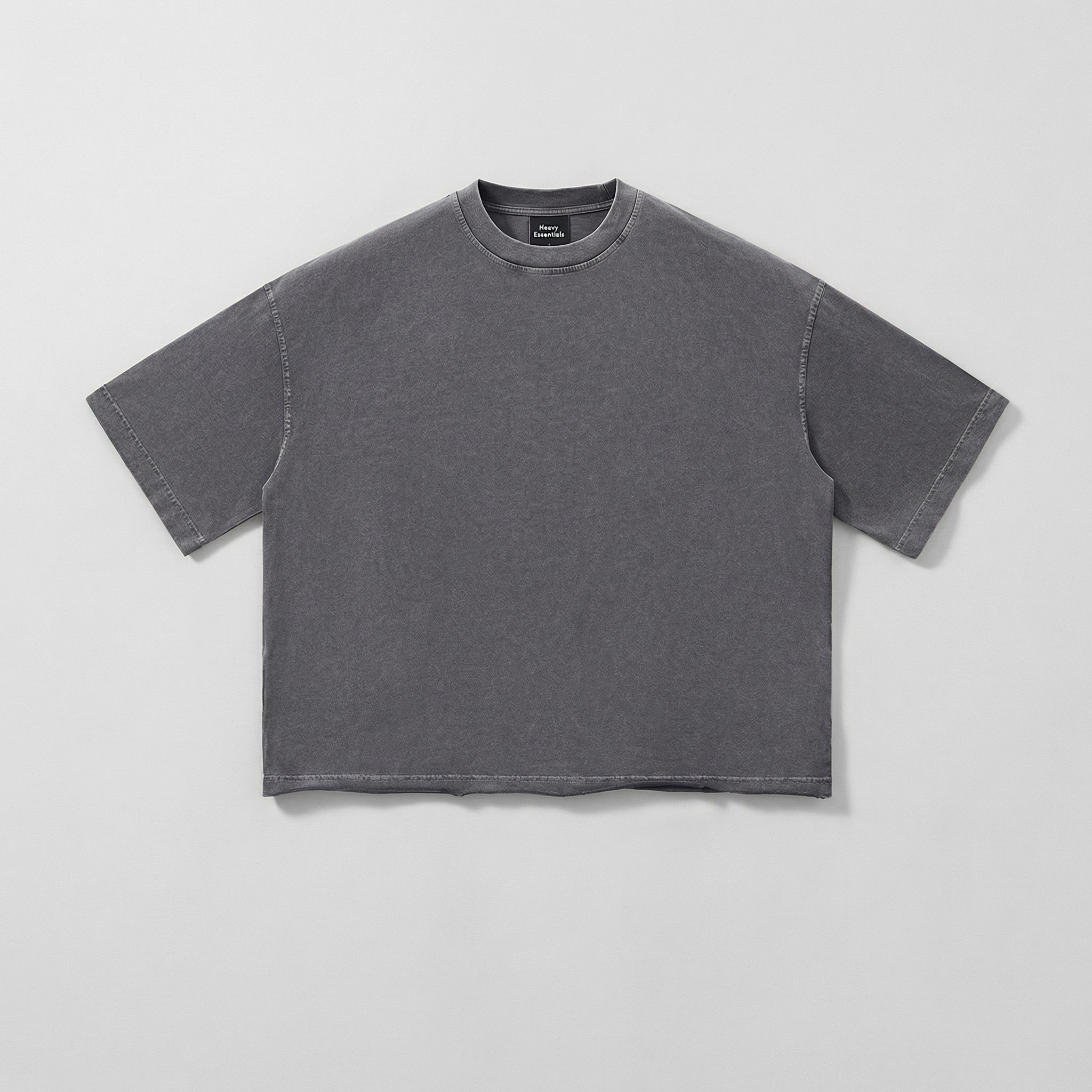Raw Hem Boxy Tee (Carbon Ash)