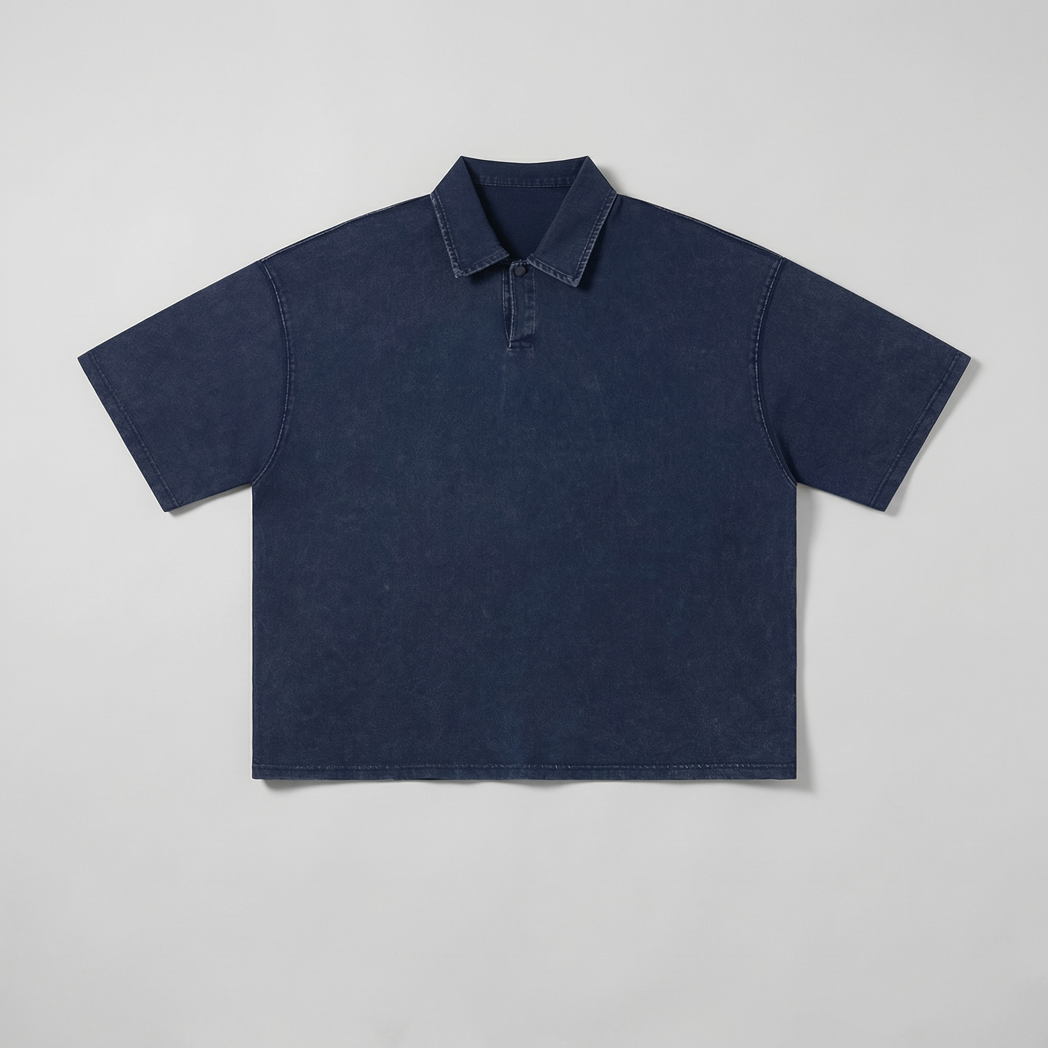 Washed Boxy Polo (Navy)
