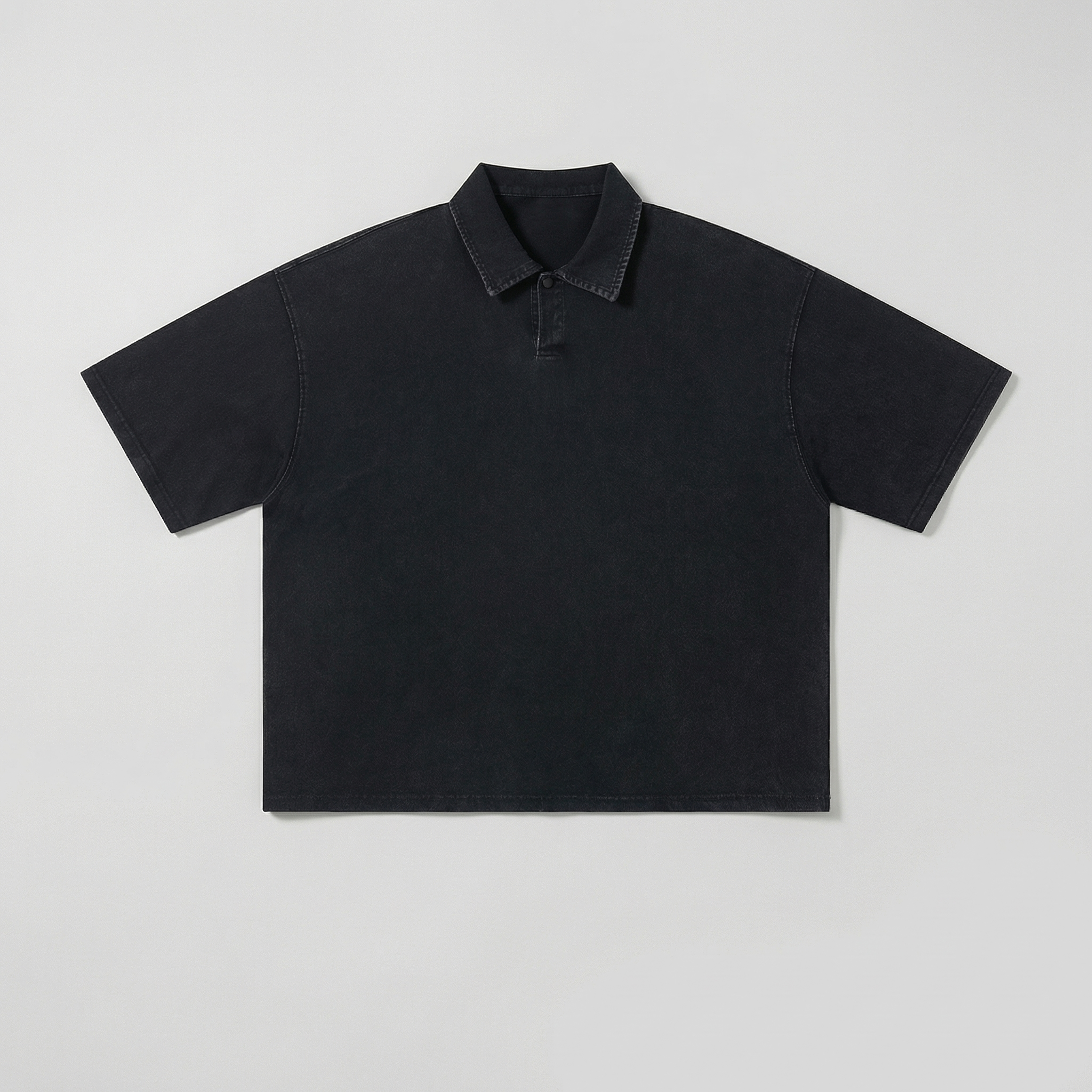 Washed Boxy Polo (Black)