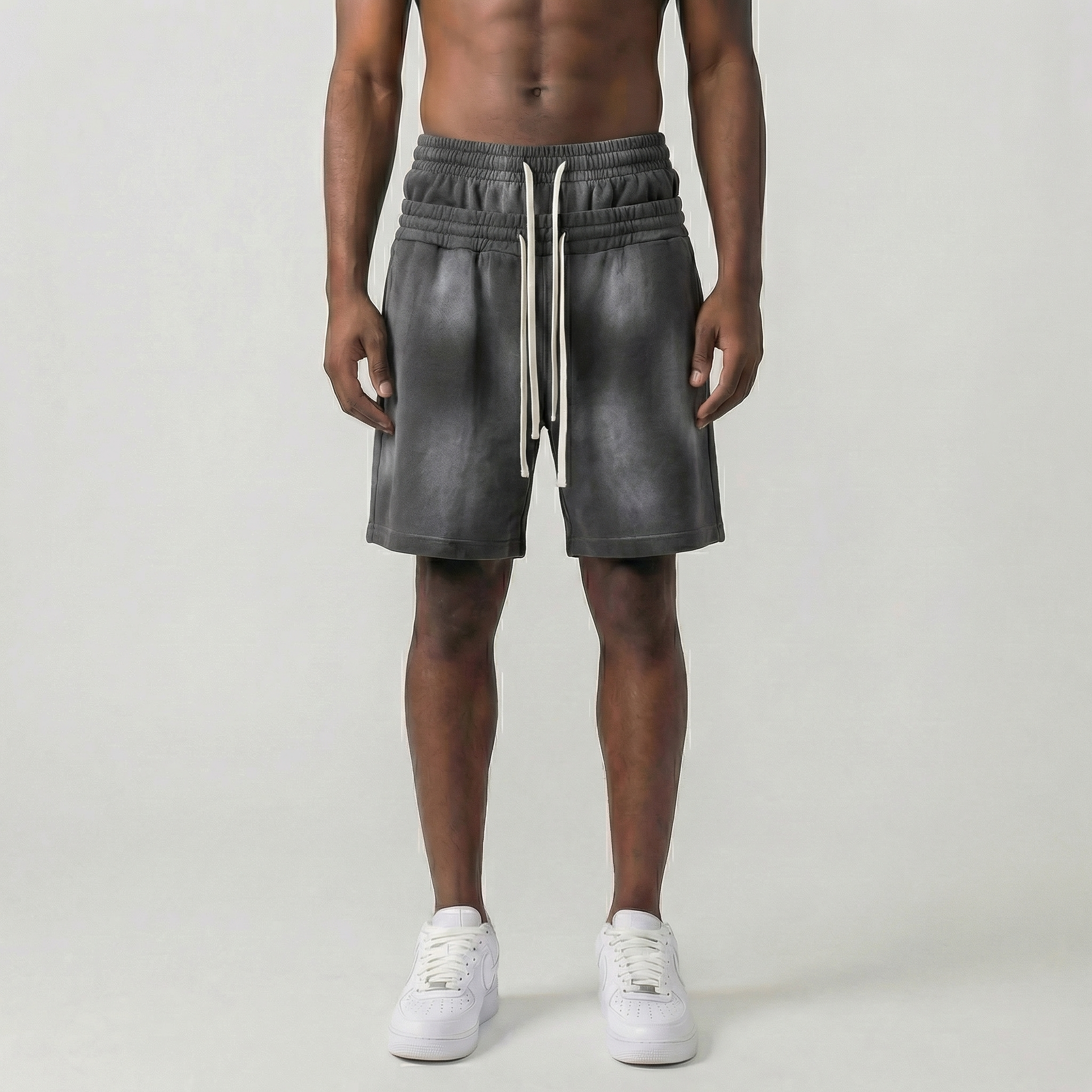 Core Double Waist Shorts (Light Grey)