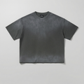 Washed Distressed Boxy Tee (Dark Grey)