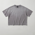 Washed Distressed Boxy Tee (Light Grey)