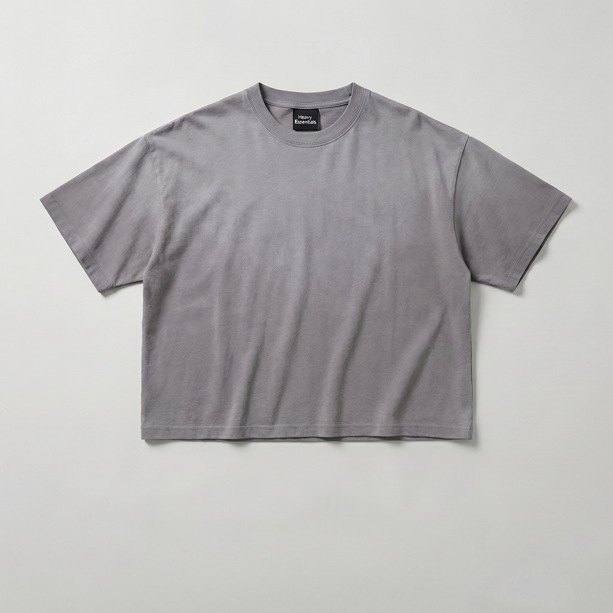 Washed Distressed Boxy Tee (Light Grey)