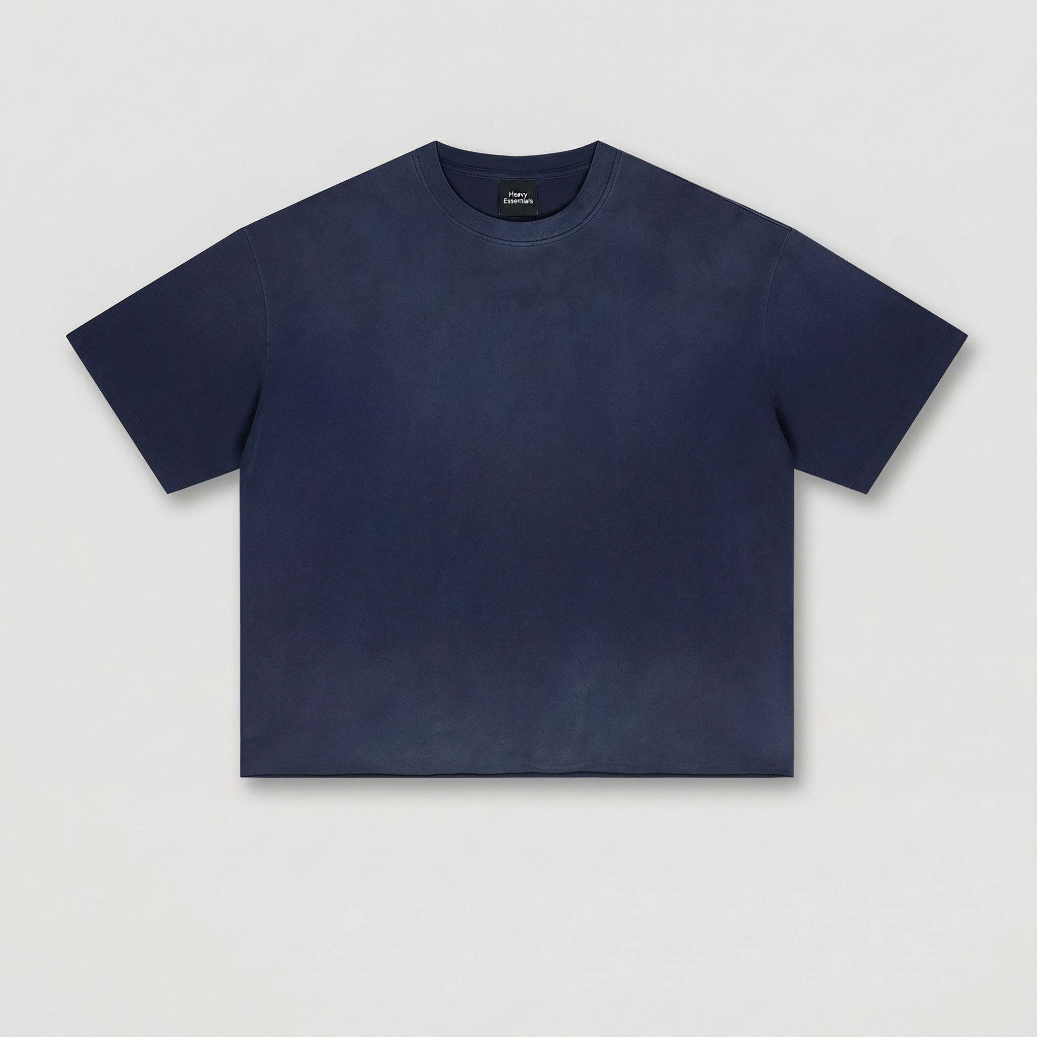 Washed Distressed Boxy Tee (Navy)