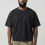 Stud Collar Boxy Tee (Black)