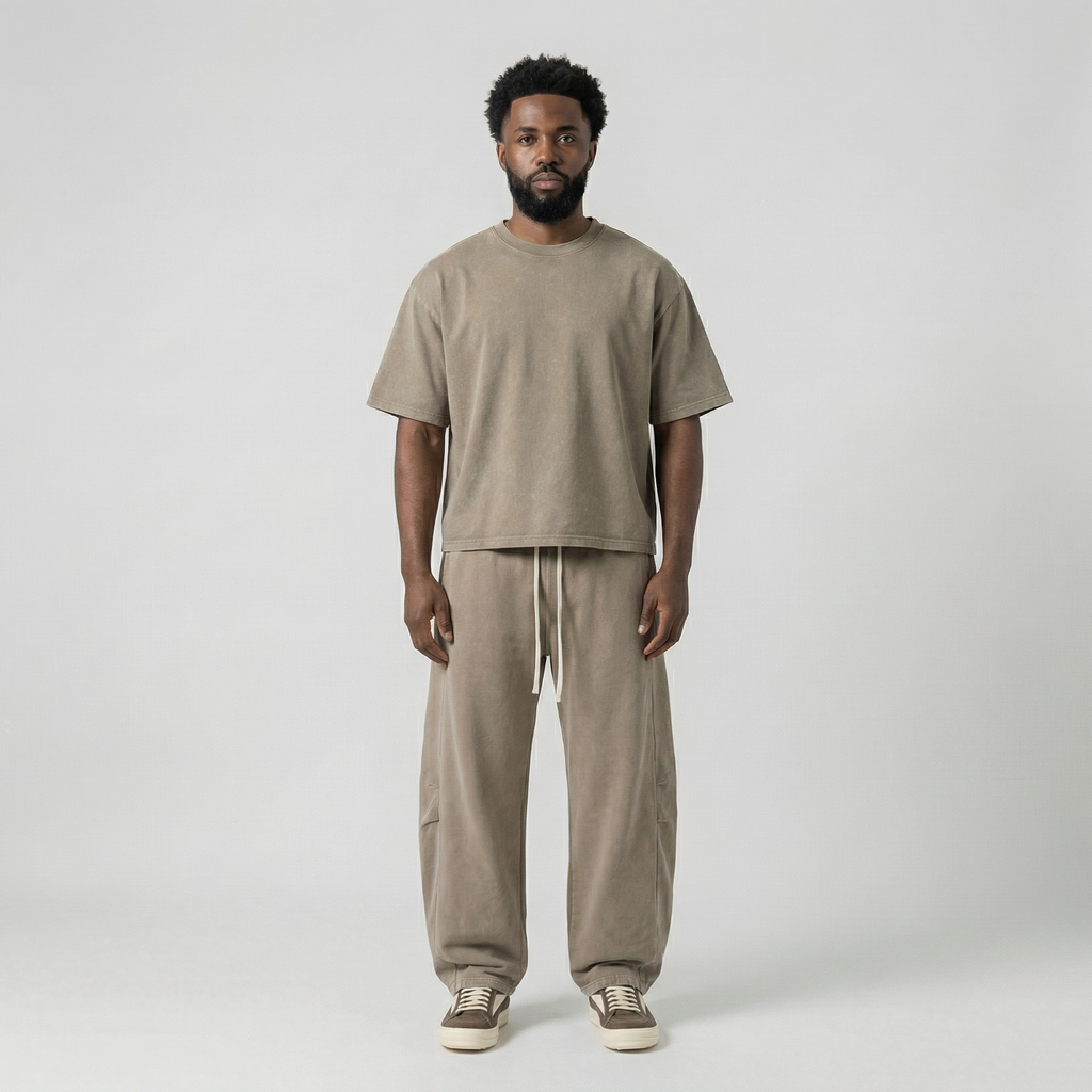 Washed Baggy Sweatpants (Khaki)
