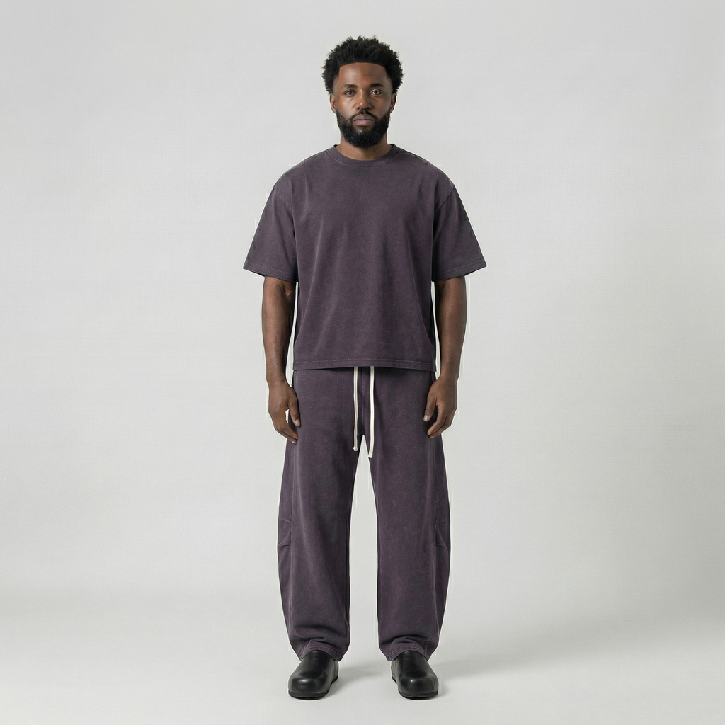 Washed Cropped Tee (Plum)