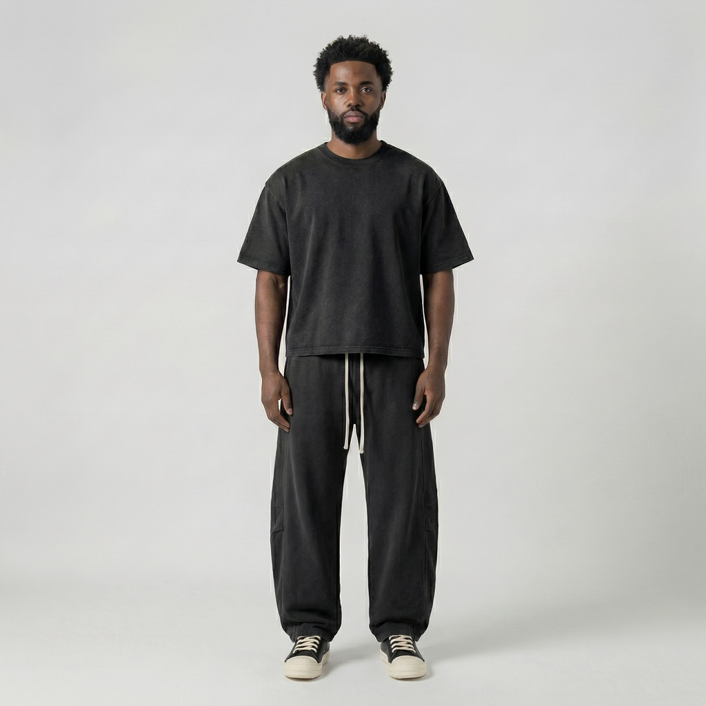 Washed Baggy Sweatpants (Black)