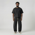 Washed Baggy Sweatpants (Black)