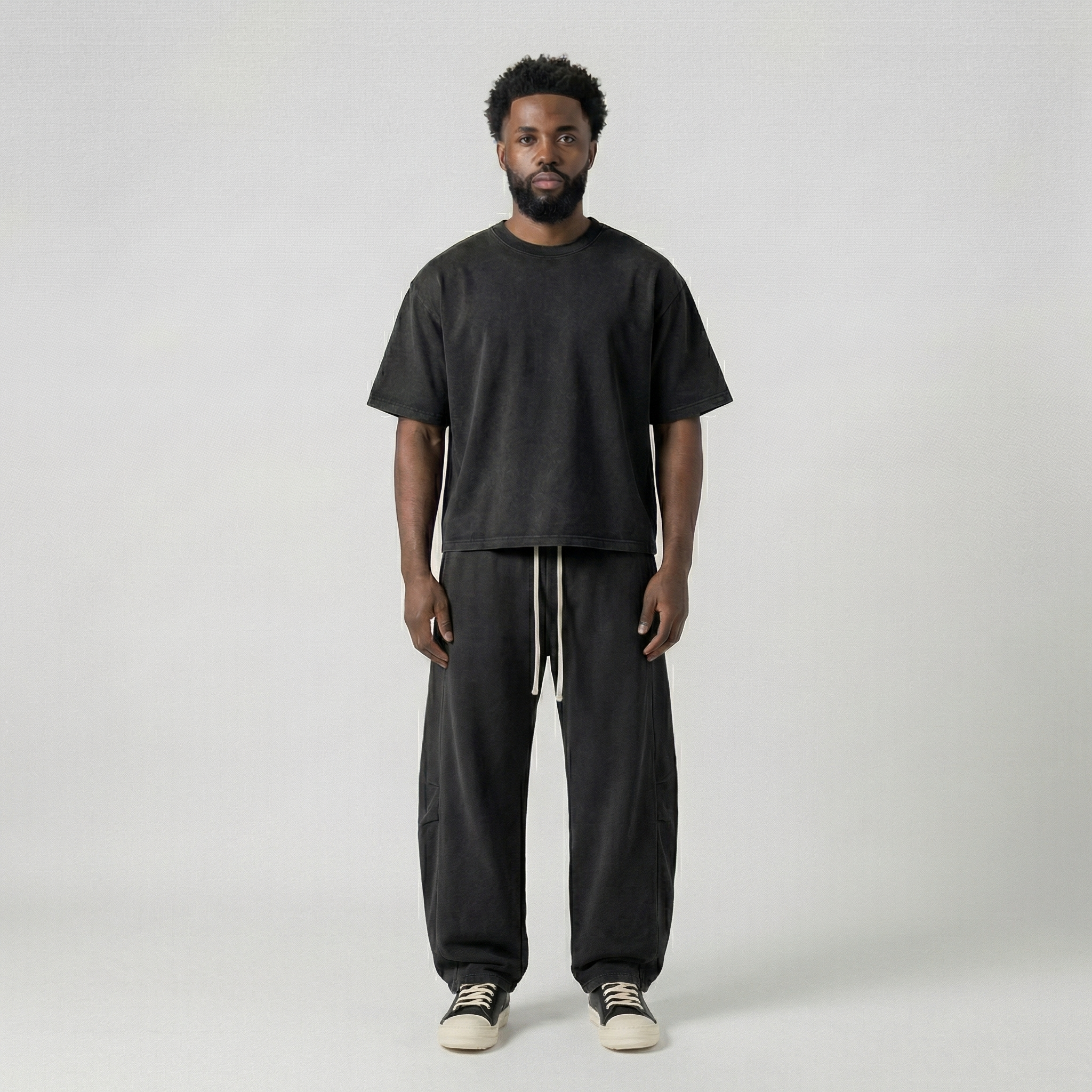 Washed Baggy Sweatpants (Black)