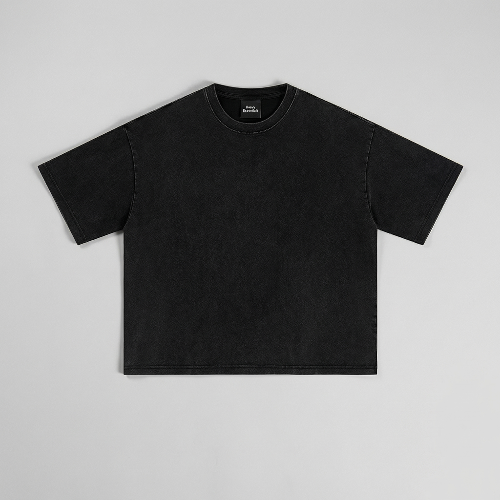 Washed Cropped Tee (Black)