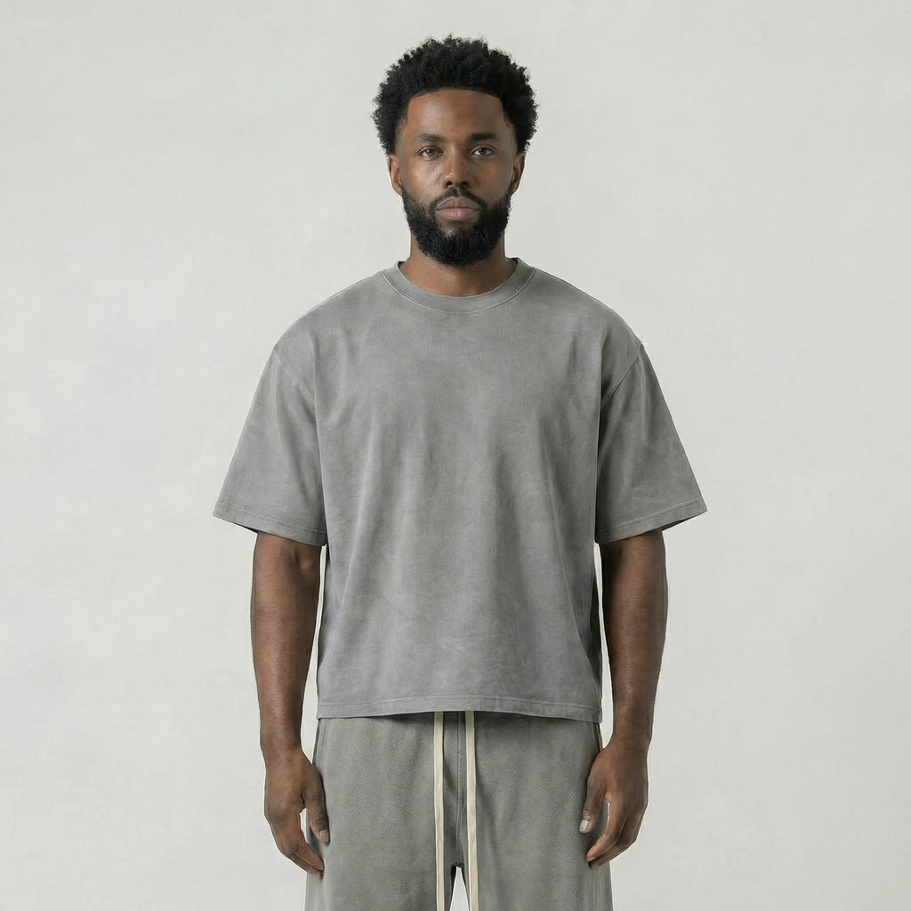 Washed Cropped Tee (Grey)