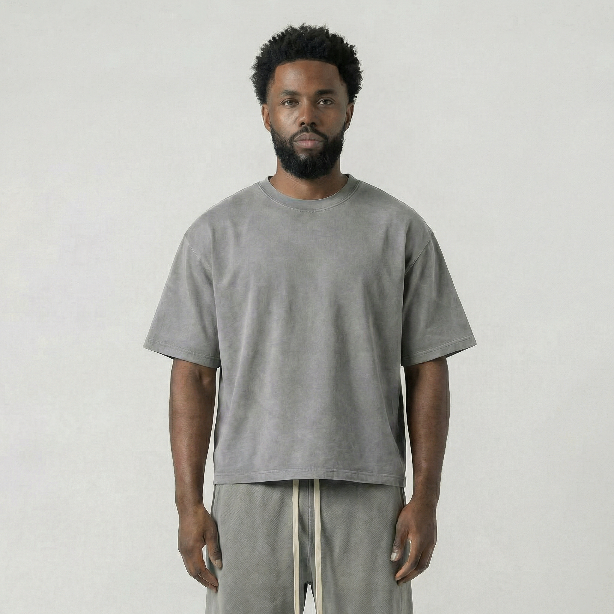 Washed Cropped Tee (Grey)