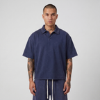 Washed Boxy Polo (Navy)