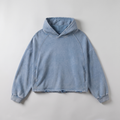 Boxy Raw Hem Hoodie (Blue)